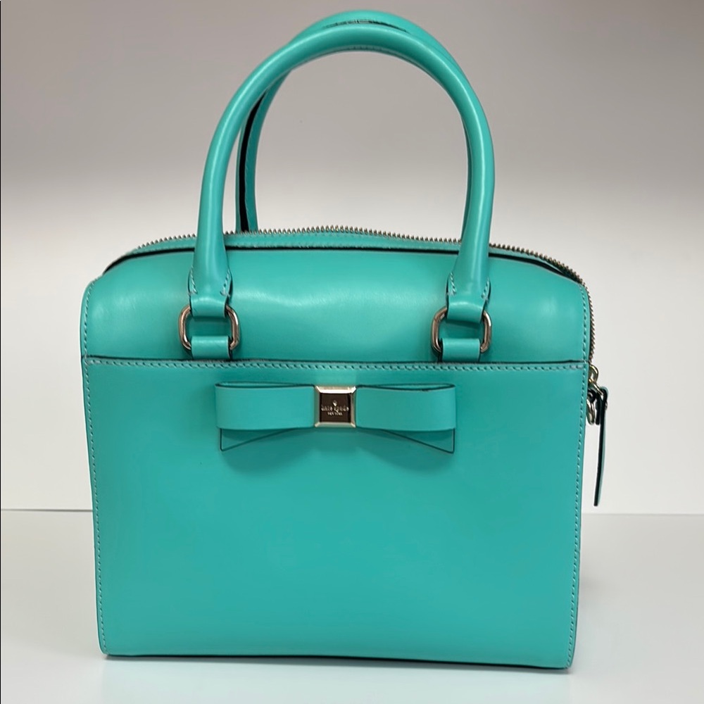 COPY - Kate Spade Blue Satchel with Gold Hardware. Optional shoulder strap.